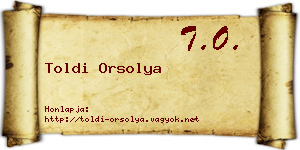 Toldi Orsolya névjegykártya